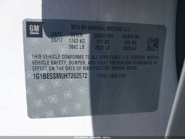 Chevrolet Cruze Lt Auto 2017 1G1BE5SM0H7262572 Image 9