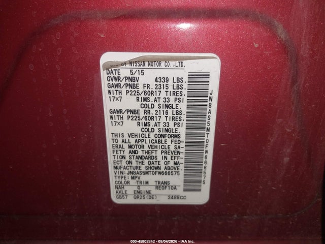 Nissan Rogue Select S 2015 JN8AS5MT0FW666575 Image 9