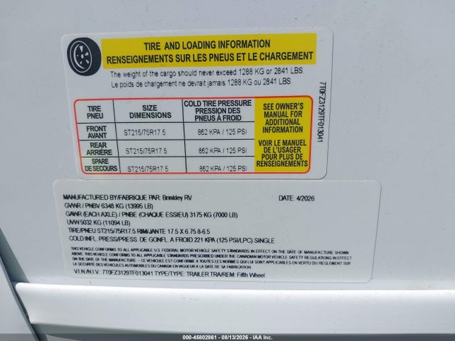 Brinkley Rv Other 2026 7T0FZ3129TF013041 Image 9
