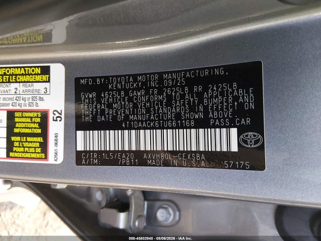 Toyota CAMRY SE 2026 4T1DAACK6TU661168 Image 9