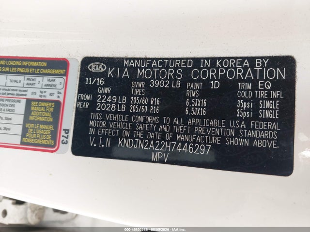 KIA Soul 2017 KNDJN2A22H7446297 Image 9