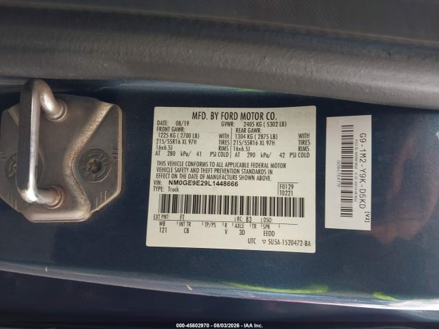 Продажа на аукционе авто 2020 Ford Transit Connect, vin: NM0GE9E29L1448666, номер лота: 45802970