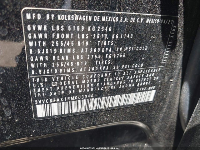 2024 Volkswagen Tiguan 2.0t Se R-line Black მანქანა იყიდება აუქციონზე, vin: 3VVCB7AX1RM003044, აუქციონის ნომერი: 45802971