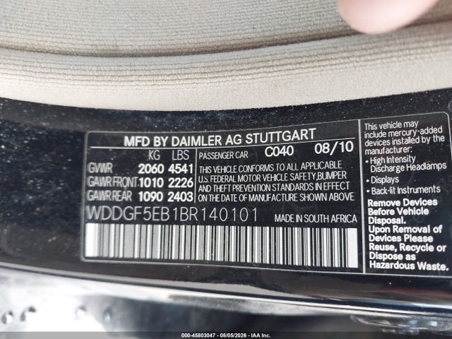 Aukcja sprzedaży 2011 Mercedes-benz C 300 Luxury/sport, vin: WDDGF5EB1BR140101, numer aukcji: 45803047