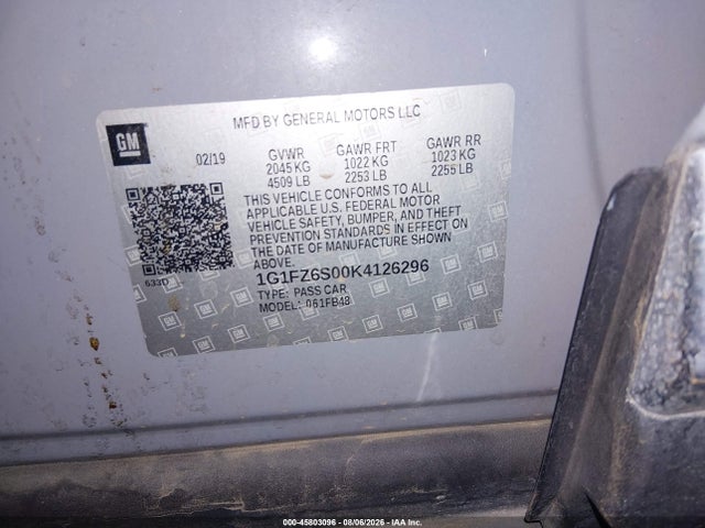 Chevrolet Bolt Ev Premier 2019 1G1FZ6S00K4126296 Image 9