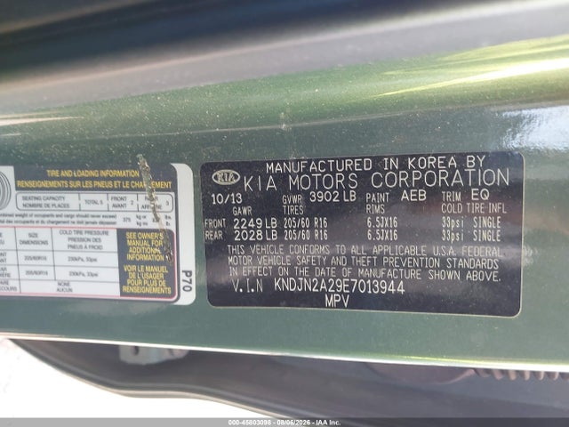Aukcja sprzedaży 2014 Kia Soul, vin: KNDJN2A29E7013944, numer aukcji: 45803098
