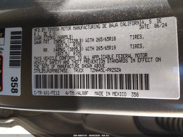 Toyota Tacoma Trd Sport 2024 3TMLB5JN2RM027452 Image 9