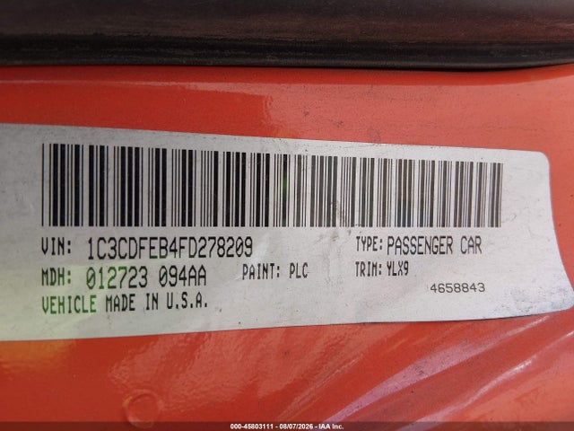 Продаж на аукціоні авто 2015 Dodge Dart Gt, vin: 1C3CDFEB4FD278209, номер лоту: 45803111