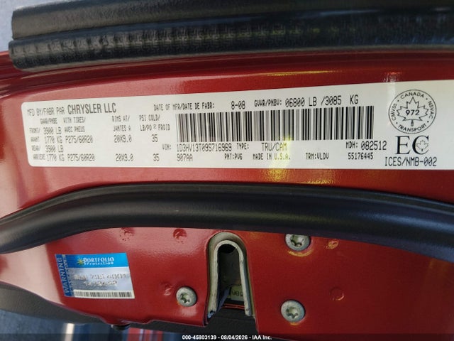 45803139 :رقم المزاد ، 1D3HV13T09S716969 vin ، 2009 Dodge Ram 1500 Laramie مزاد بيع