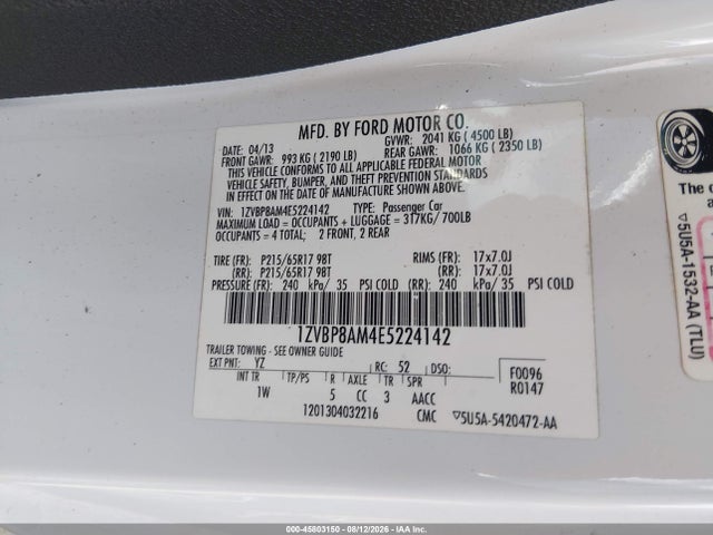 1ZVBP8AM4E5224142 Ford Mustang V6