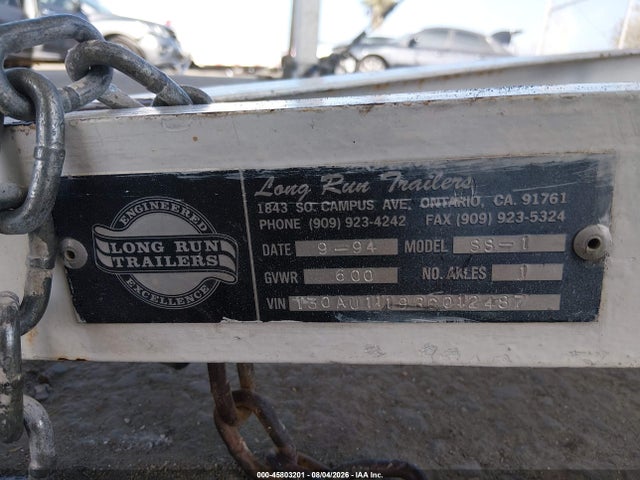 Продаж на аукціоні авто 1994 Lightline Products Jet Ski Trailer 11 F, vin: 130AU1119RC012487, номер лоту: 45803201