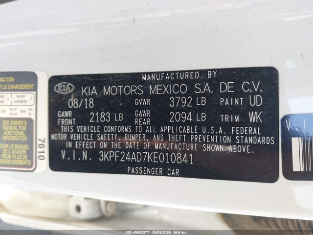 KIA Forte Lxs 2019 3KPF24AD7KE010841 Image 9