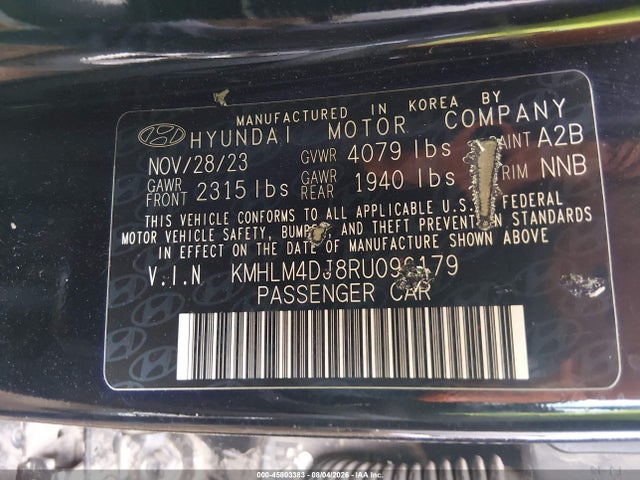 Продажа на аукционе авто 2024 Hyundai Elantra Hybrid Blue, vin: KMHLM4DJ8RU096179, номер лота: 45803383
