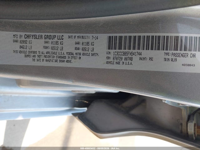 2015 Chrysler 200 S მანქანა იყიდება აუქციონზე, vin: 1C3CCCBB5FN541744, აუქციონის ნომერი: 45803432