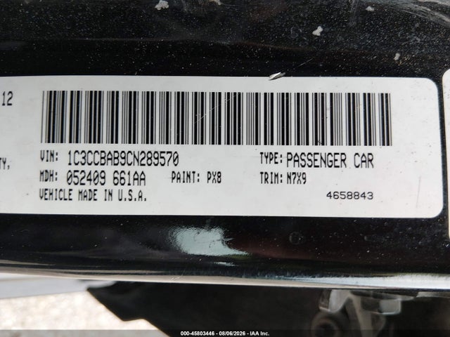 2012 Chrysler 200 Lx მანქანა იყიდება აუქციონზე, vin: 1C3CCBAB9CN289570, აუქციონის ნომერი: 45803446