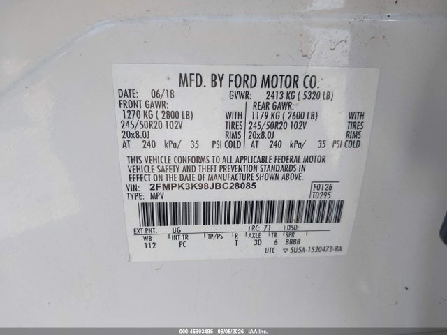 Ford Edge Titanium 2018 2FMPK3K98JBC28085 Image 9
