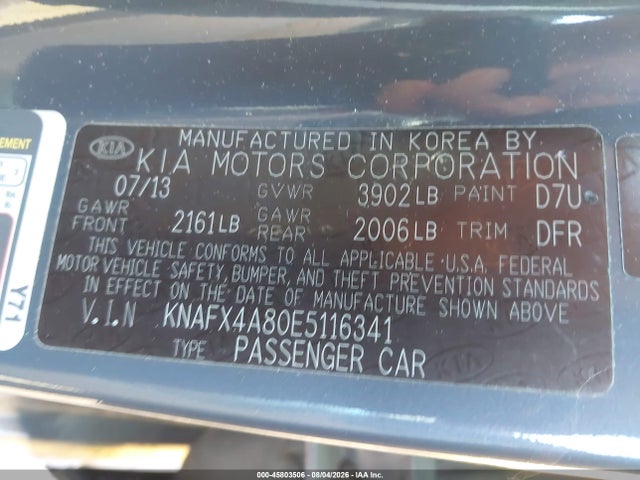 KIA FORTE EX 2014 KNAFX4A80E5116341 Image 9