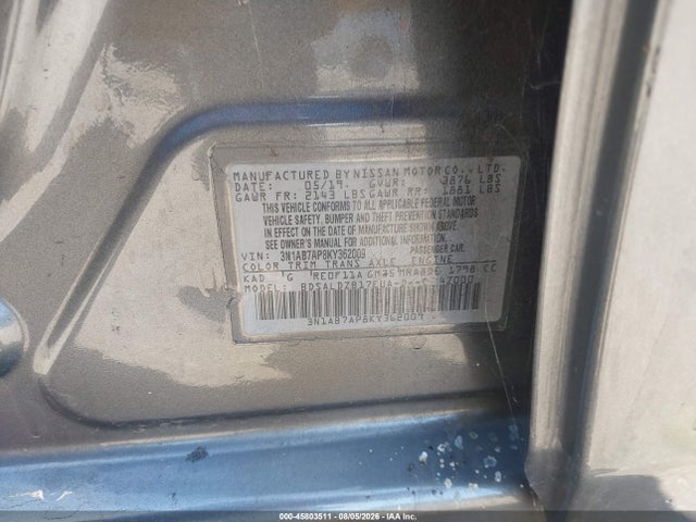 Продаж на аукціоні авто 2019 Nissan Sentra Sv, vin: 3N1AB7AP8KY362009, номер лоту: 45803511
