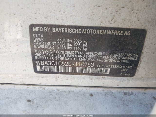 BMW 328I 2014 WBA3C1C52EK110753 Image 9