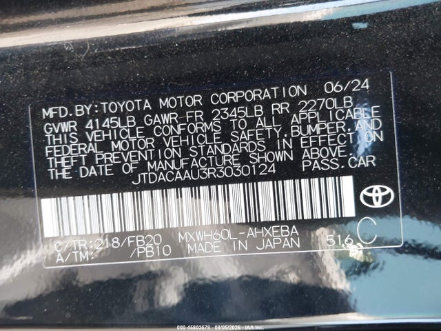 Toyota Prius Le 2024 JTDACAAU3R3030124 Image 9