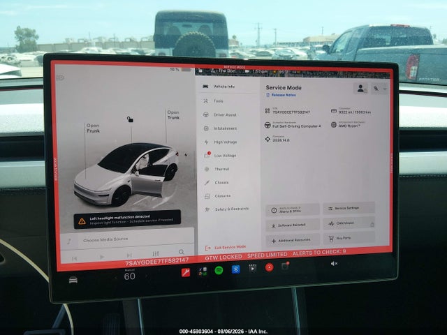45803604 :رقم المزاد ، 7SAYGDEE7TF582147 vin ، 2026 Tesla Model Y All-wheel Drive/long Range Launch Series/premium All-wheel Drive مزاد بيع