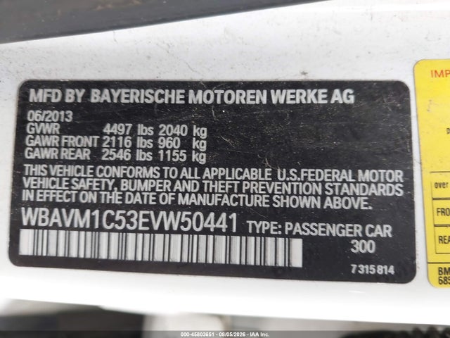 WBAVM1C53EVW50441 BMW X1 Sdrive28i
