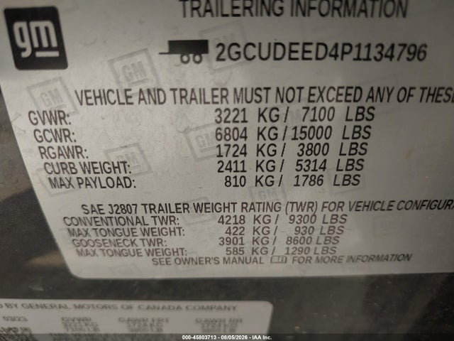 Продаж на аукціоні авто 2023 Chevrolet Silverado 1500 4wd  Short Bed Rst, vin: 2GCUDEED4P1134796, номер лоту: 45803713