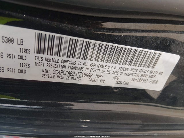 3C4PDCAB2JT518880 Dodge JOURNEY SE
