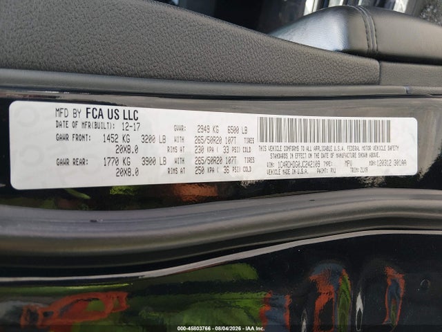 Aukcja sprzedaży 2018 Dodge Durango Gt Rwd, vin: 1C4RDHDG0JC242109, numer aukcji: 45803766
