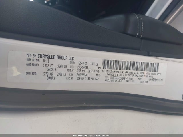 Aukcja sprzedaży 2011 Dodge Durango Citadel, vin: 1D4RE5GG7BC720814, numer aukcji: 45803789