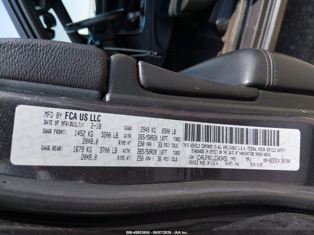 Продажа на аукционе авто 2018 Jeep Grand Cherokee Altitude 4x4, vin: 1C4RJFAG1JC343452, номер лота: 45803800