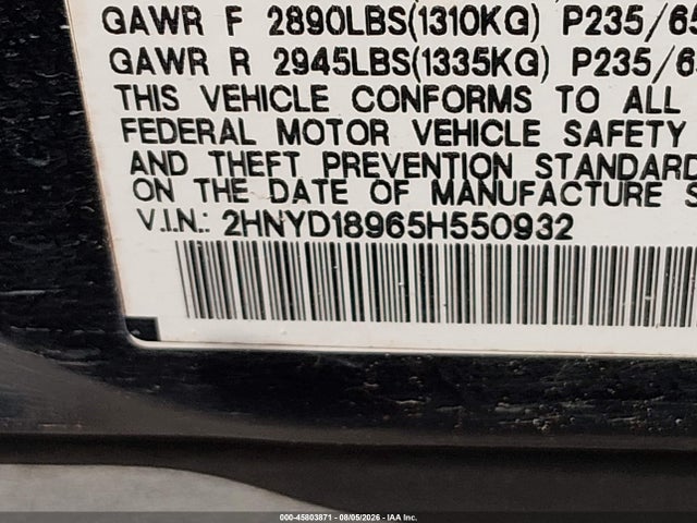 Продаж на аукціоні авто 2005 Acura Mdx, vin: 2HNYD18965H550932, номер лоту: 45803871