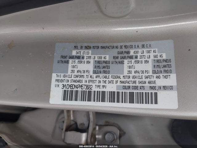 Продажа на аукционе авто 2023 Mazda Cx-30 2.5 S Premium, vin: 3MVDMBDM4PM573682, номер лота: 45803914