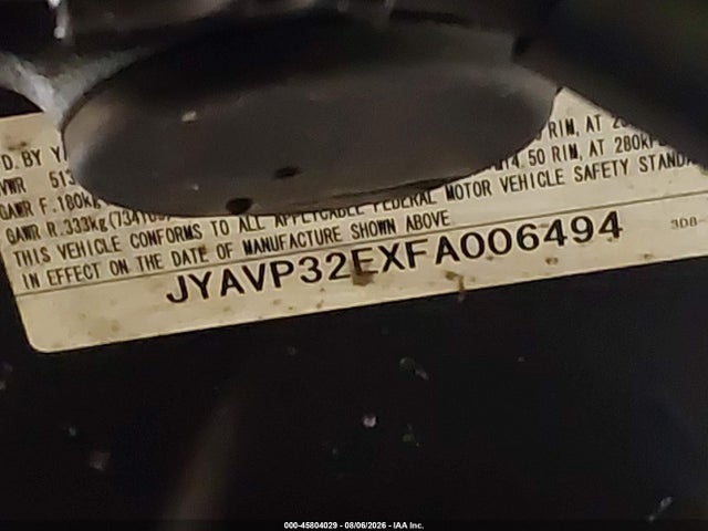 Aukcja sprzedaży 2015 Yamaha Xvs1300 Ct/ctb, vin: JYAVP32EXFA006494, numer aukcji: 45804029