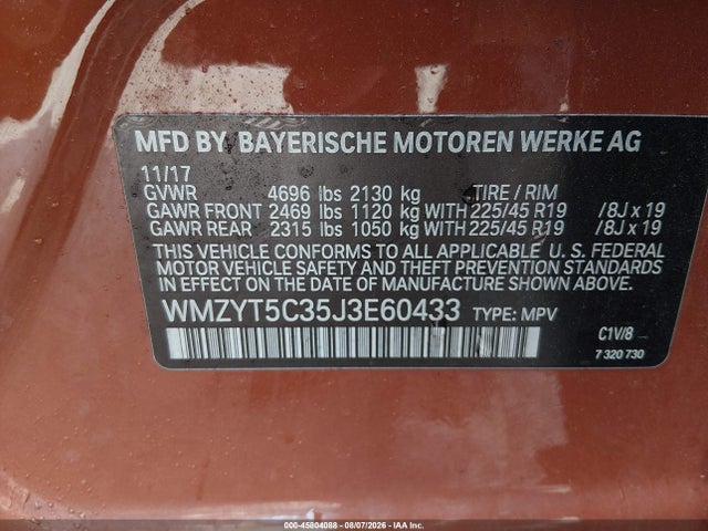 Продаж на аукціоні авто 2018 Mini Countryman Cooper S, vin: WMZYT5C35J3E60433, номер лоту: 45804088