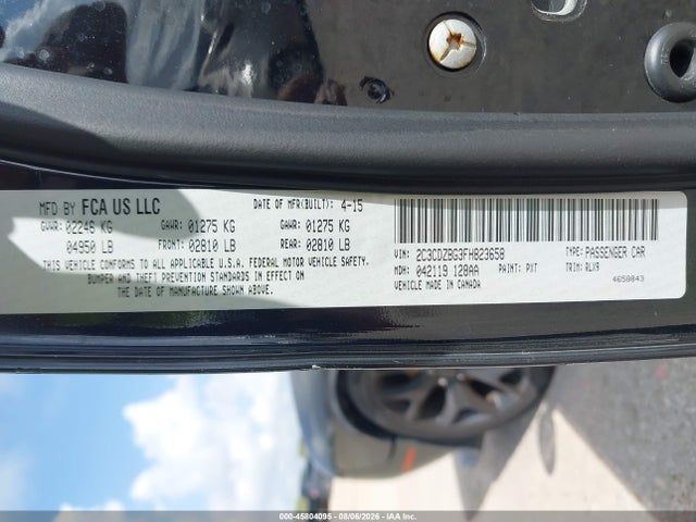45804095 :رقم المزاد ، 2C3CDZBG3FH823658 vin ، 2015 Dodge Challenger Sxt Plus مزاد بيع