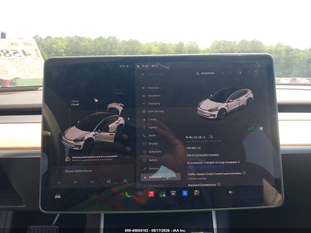 45804182 :رقم المزاد ، 5YJ3E1EA5KF434960 vin ، 2019 Tesla Model 3 Long Range/mid Range/standard Range/standard Range Plus مزاد بيع
