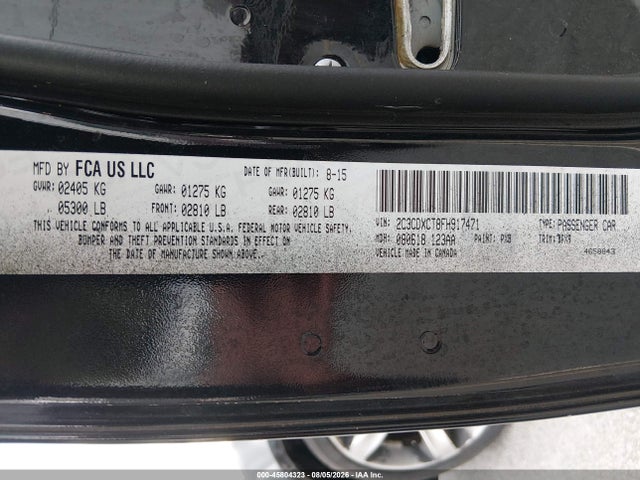 Продаж на аукціоні авто 2015 Dodge Charger R/t, vin: 2C3CDXCT8FH917471, номер лоту: 45804323