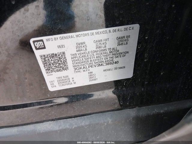 Продажа на аукционе авто 2021 Gmc Terrain Fwd Slt, vin: 3GKALPEV3ML389240, номер лота: 45804362