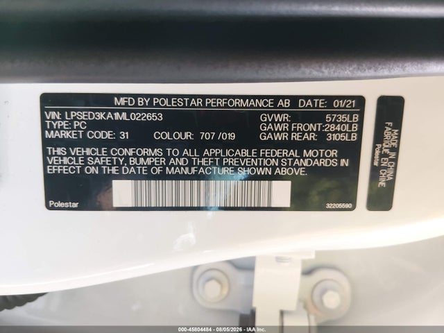 Polestar 2 Launch Edition 2021 LPSED3KA1ML022653 Image 9