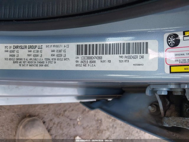 Aukcja sprzedaży 2013 Chrysler 200 Touring, vin: 1C3CCBBB8DN743968, numer aukcji: 45804523