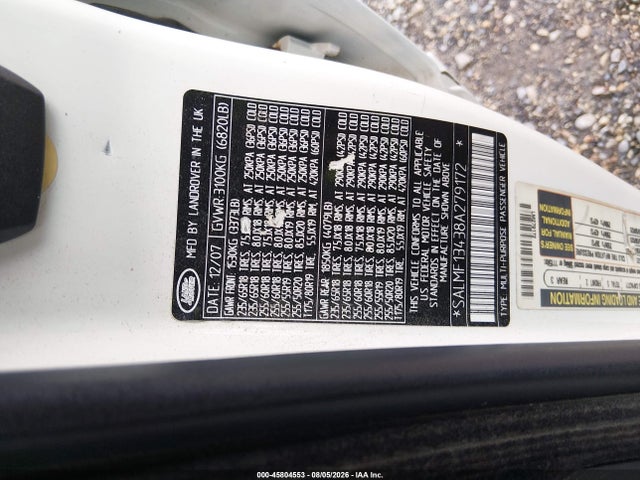 Продаж на аукціоні авто 2008 Land Rover Range Rover Supercharged, vin: SALMF13438A279172, номер лоту: 45804553