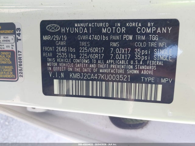 Hyundai TUCSON SE 2019 KM8J2CA47KU003521 Image 9
