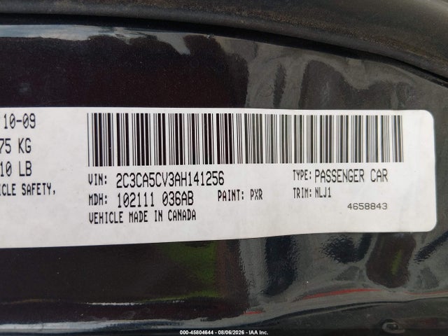 Aukcja sprzedaży 2010 Chrysler 300 Touring/signature Series/executive Series, vin: 2C3CA5CV3AH141256, numer aukcji: 45804644