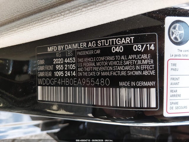 2014 Mercedes-benz C 250 Sport მანქანა იყიდება აუქციონზე, vin: WDDGF4HB0EA955480, აუქციონის ნომერი: 45804710