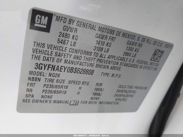 Продаж на аукціоні авто 2011 Cadillac Srx Luxury Collection, vin: 3GYFNAEY0BS628808, номер лоту: 45804721