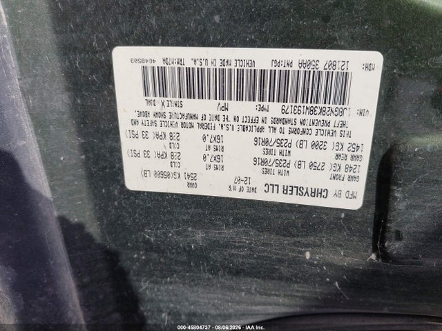 45804737 :رقم المزاد ، 1J8GN28K38W193179 vin ، 2008 Jeep Liberty Sport مزاد بيع