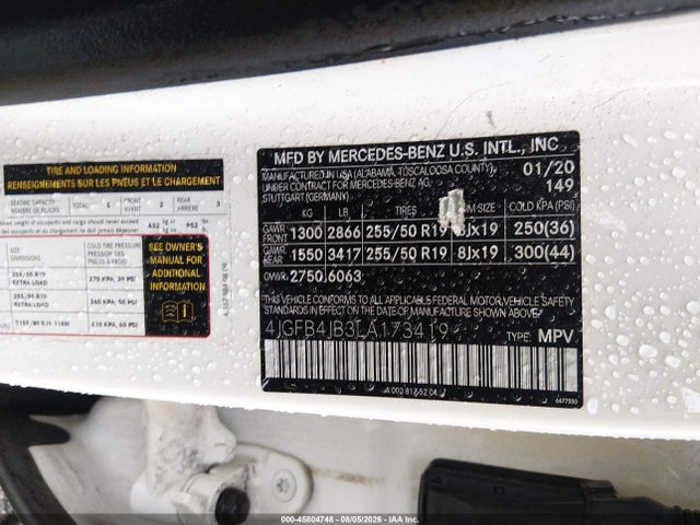 Mercedes-Benz GLE 350 2020 4JGFB4JB3LA173419 Image 9