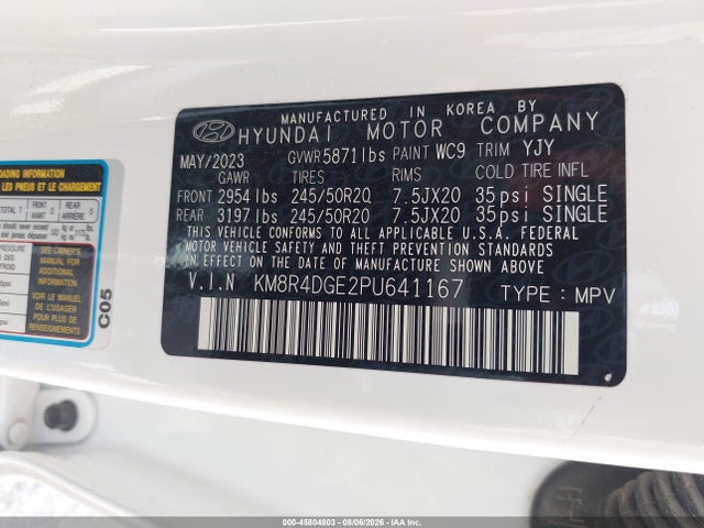 Hyundai Palisade Sel 2023 KM8R4DGE2PU641167 Image 9