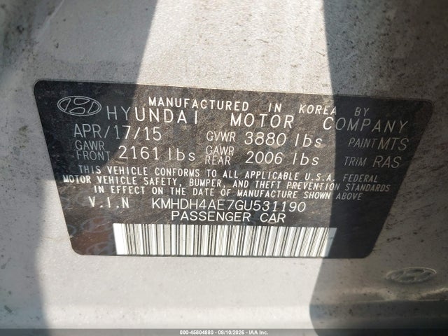 Hyundai ELANTRA SE 2016 KMHDH4AE7GU531190 Image 9